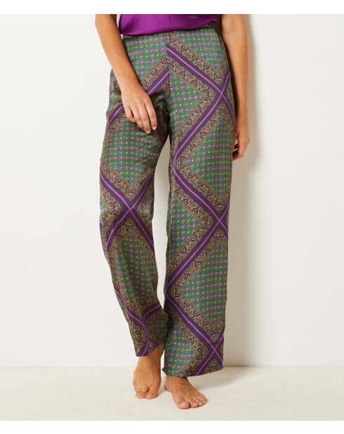 Maia Hose mit grünem Hintergrunddruck