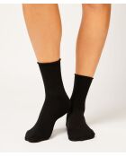 Calzini midi in cotone nero 2PP