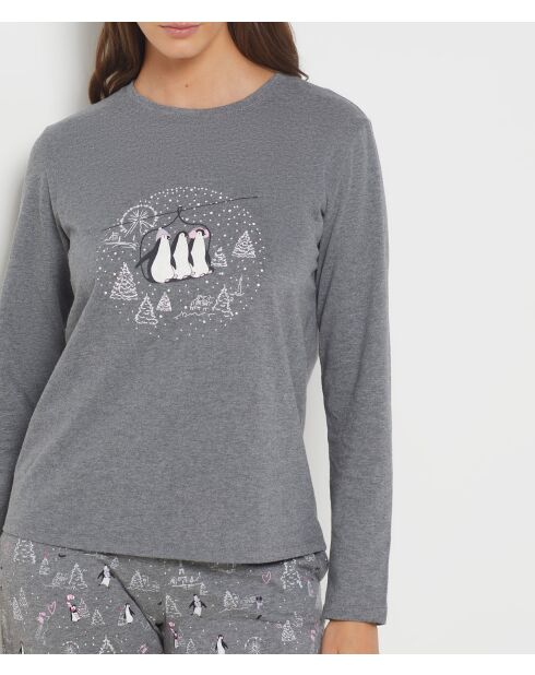 Pyjama trois pièces Oriel gris