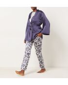 Pigiama a tre pezzi blu notte e bianco Tyssem