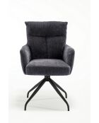 Lot de 2 fauteuils Monaco b gris noir foncé - 59x92x68 cm