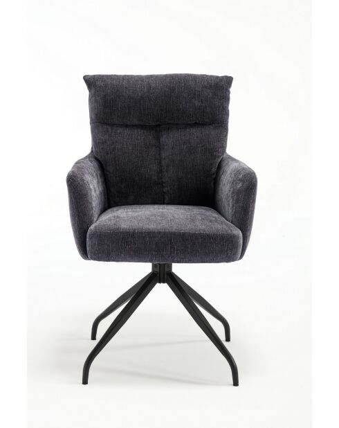 Lot de 2 fauteuils Monaco b gris noir foncé - 59x92x68 cm