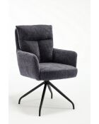 Lot de 2 fauteuils Monaco b gris noir foncé - 59x92x68 cm