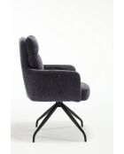 Lot de 2 fauteuils Monaco b gris noir foncé - 59x92x68 cm