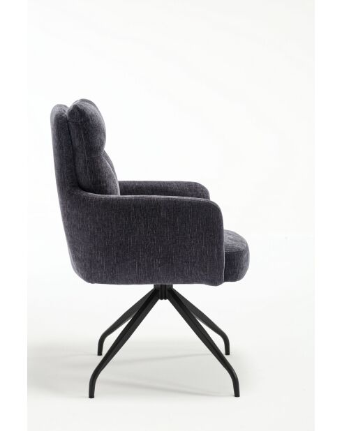 Lot de 2 fauteuils Monaco b gris noir foncé - 59x92x68 cm