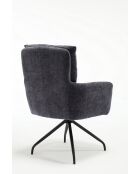 Lot de 2 fauteuils Monaco b gris noir foncé - 59x92x68 cm