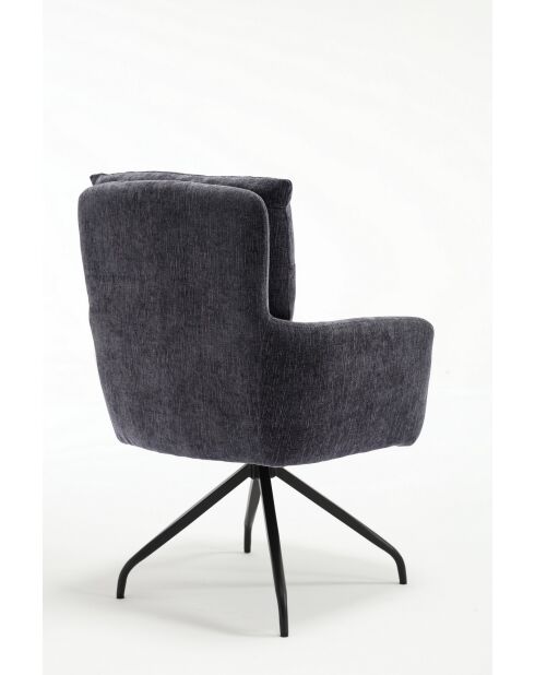 Lot de 2 fauteuils Monaco b gris noir foncé - 59x92x68 cm