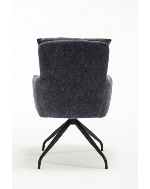 Lot de 2 fauteuils Monaco b gris noir foncé - 59x92x68 cm