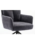 Lot de 2 fauteuils Monaco b gris noir foncé - 59x92x68 cm