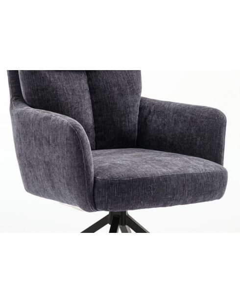 Lot de 2 fauteuils Monaco b gris noir foncé - 59x92x68 cm