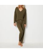 Mody Spe khaki olijfkleurige broek