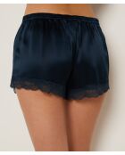 Melkachtige marineblauwe korte broek