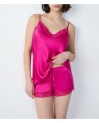 Korte broek met melkachtige orchideeën