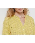 Geborduurd zonnegeel overhemd Leon