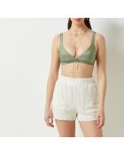 Pantaloncini elasticizzati a vita corta Akila b ecru