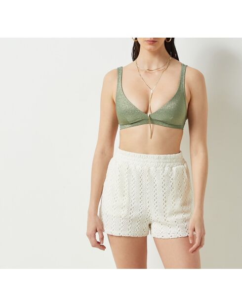 Pantaloncini elasticizzati a vita corta Akila b ecru