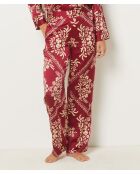 Pantalones florales granates burdeos