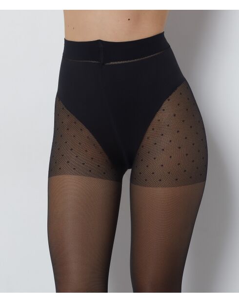 Collant 15D Ventre Plat Couture noir