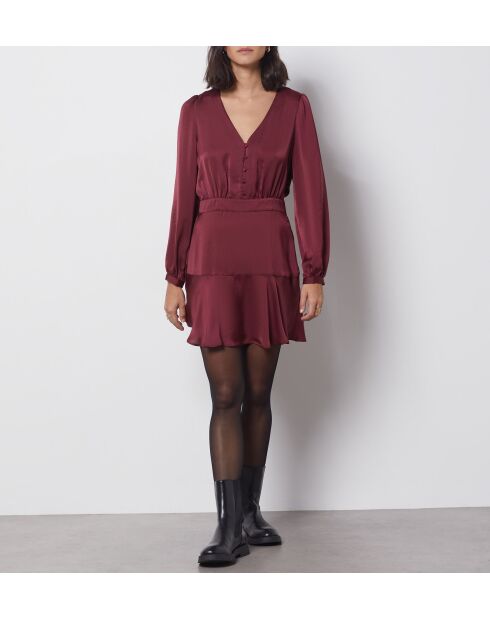 Orelie bordeauxrode jurk