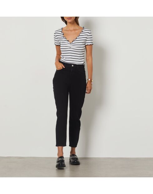 Abina weißes gestreiftes T-Shirt