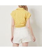 Camisa bordada en amarillo sol Leona
