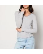 Warm Me Up Lace lichtgrijs T-shirt