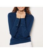 Jersey de cuello alto entrecruzado con estampado de fondo verde