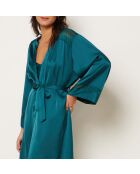 Bata grabada azul y verde