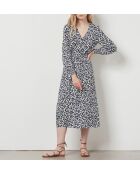 Meby schwarz-weißes bedrucktes Kleid