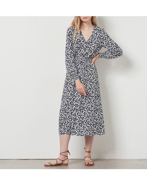 Meby schwarz-weißes bedrucktes Kleid