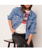 Koningsblauw jasje met ceintuur