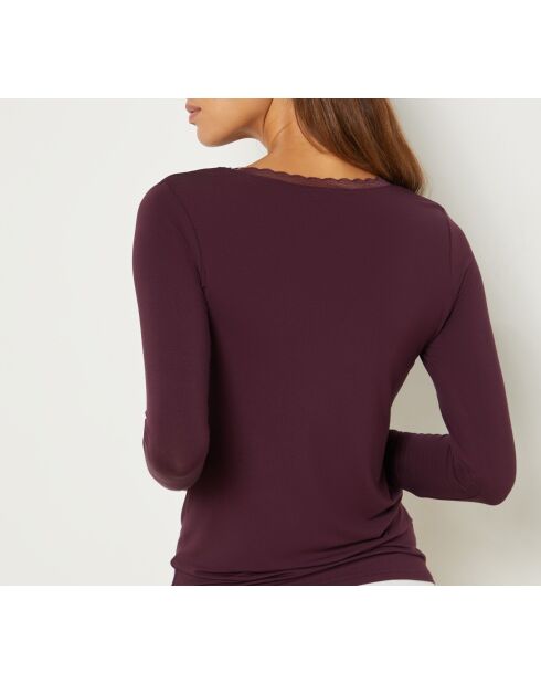 Warm Me Up Lace T-shirt bordeaux granaat