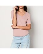 Paars T-shirt met kant en warm me up