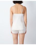 Camisola de perlas lechosas