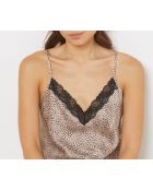 Caraco Milky imprimé fond marron