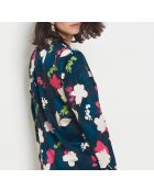 Blätterblaues bedrucktes Hemd