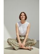 Pantalon en lin mélangé Aurore kaki clair