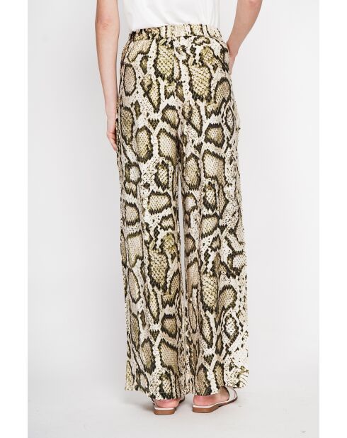 Pantalon en lin mélangé Aurore kaki clair