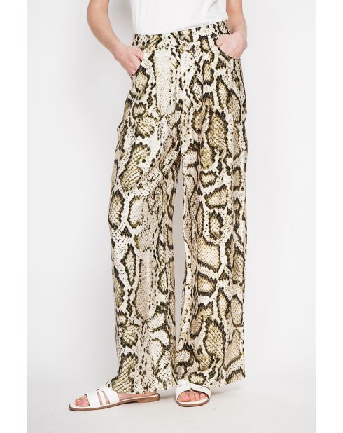 Pantalon en lin mélangé Aurore kaki clair