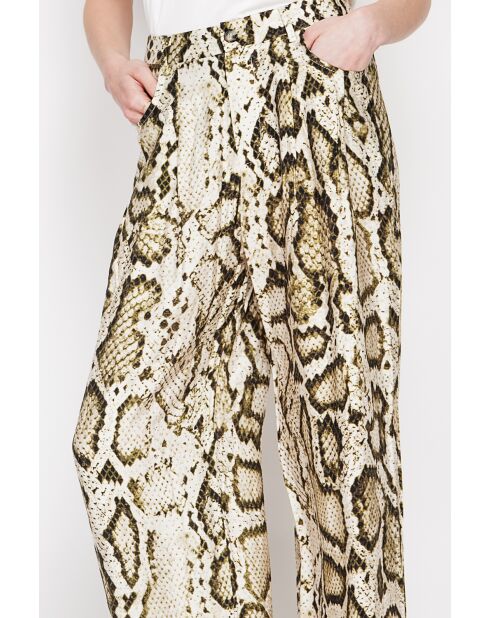 Pantalon en lin mélangé Aurore kaki clair