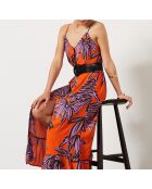 Felixa Kleid mit korallenfarbenem Hintergrunddruck