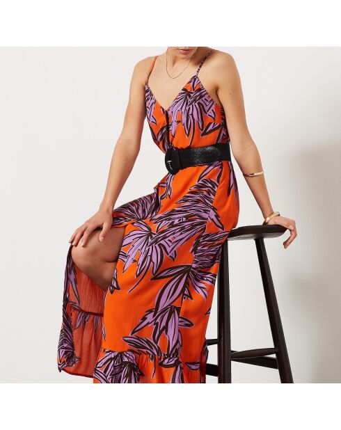 Felixa Kleid mit korallenfarbenem Hintergrunddruck