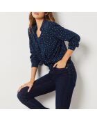 Movi marineblaues bedrucktes Hemd