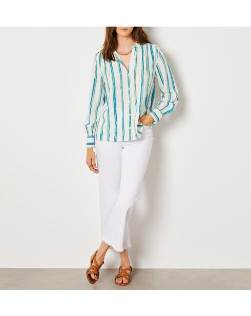 Blauwgroen gestreept hemd van Molya