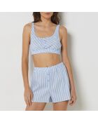 Blaue gestreifte Capucyne-Shorts