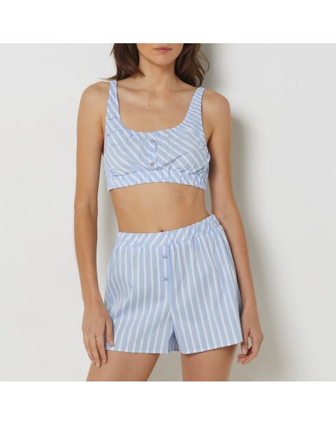 Blaue gestreifte Capucyne-Shorts