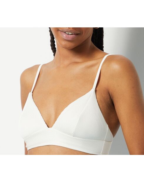 Prims weißer BH ohne dreieckigen Bügel und ohne Schale