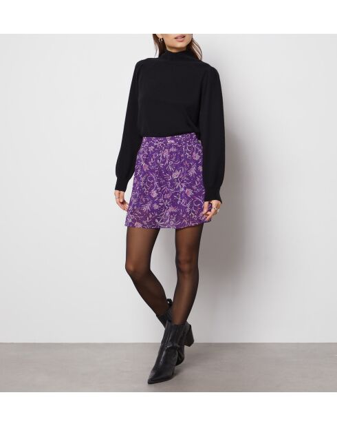 Falda Paulina estampada con fondo morado