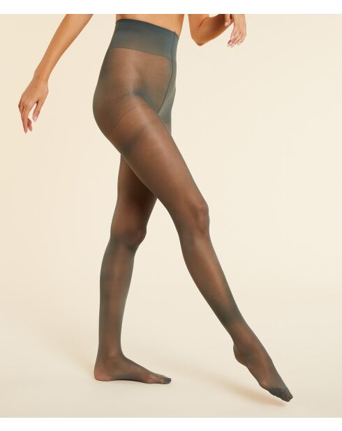 Halb undurchsichtige, khakifarbene, olivgrüne Strumpfhose