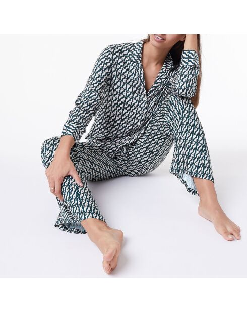 Levri-broek met groene achtergrondprint